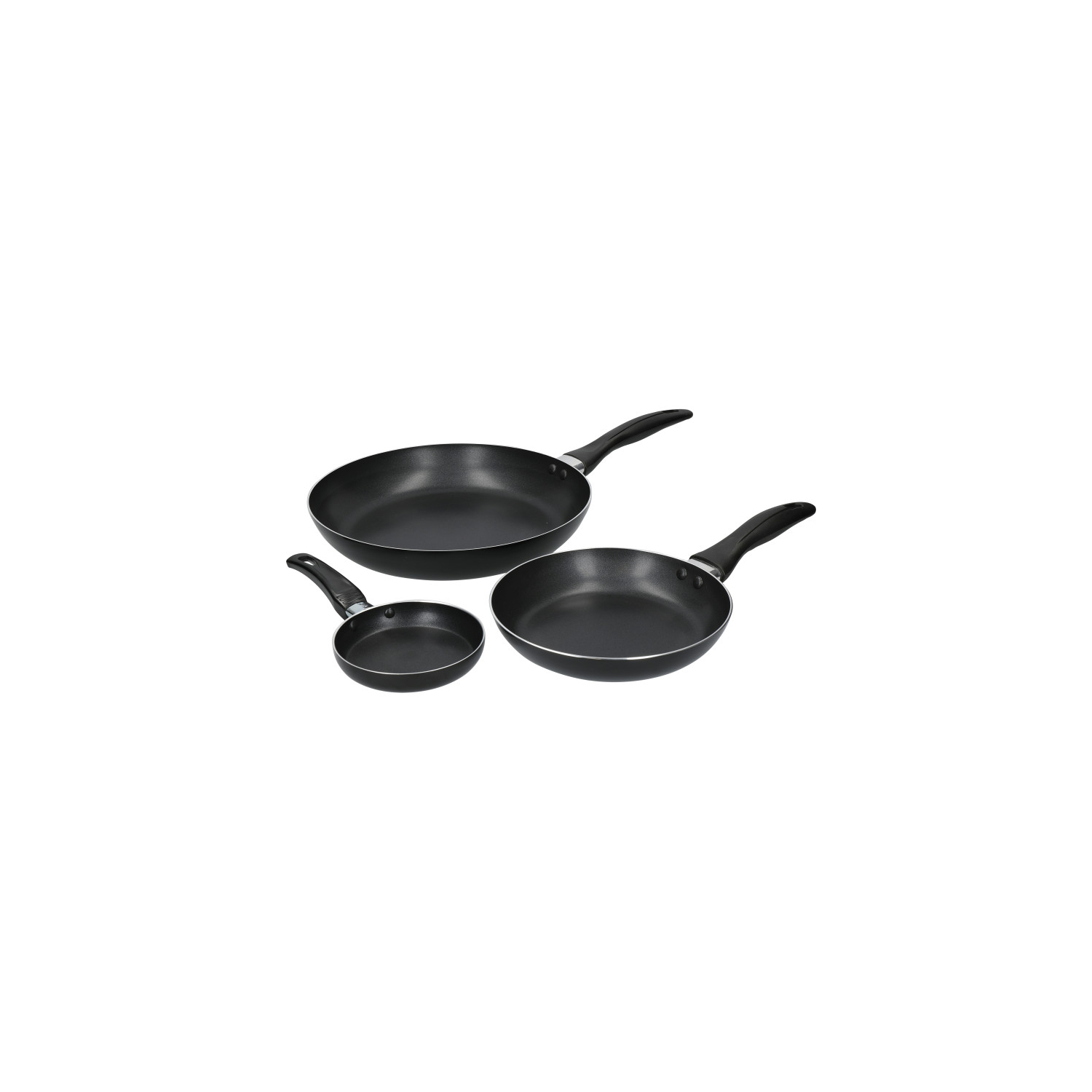 KitchenCraft Non-Stick Aluminium Frying Pans Set, 28cm, 20cm and 12cm - Image 4