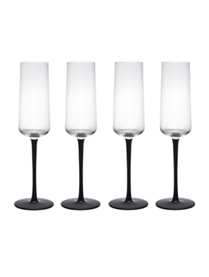 Mikasa Palermo Crystal Champagne Flutes Set of 4 Home at ASDA