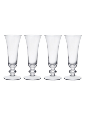 Mikasa Salerno Crystal Champagne Flute Glasses Set of 4 Home at ASDA