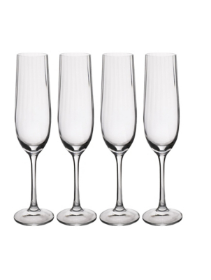 Mikasa Treviso Crystal Champagne Flute Glasses Set of 4 Home