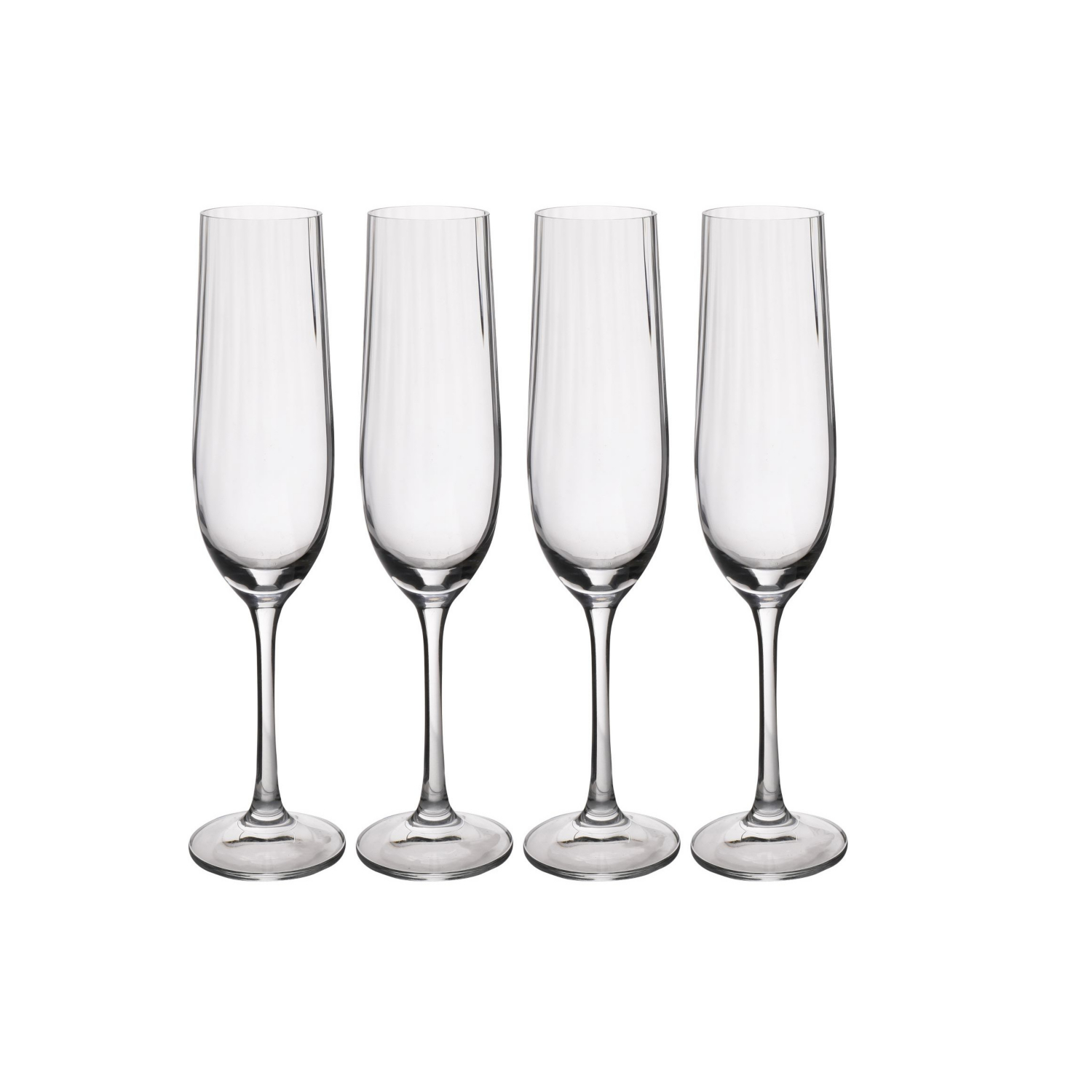 George Clear Mikasa Treviso Crystal Champagne Flute Glasses - Set Of 4