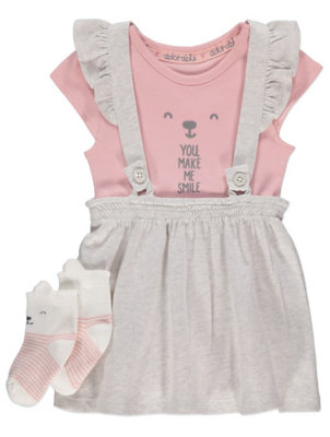 asda grey pinafore
