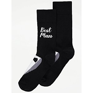 Black Cotton Rich Socks Uncle Wedding Socks 