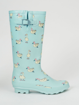 duck print rain boots