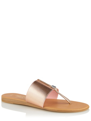Pink Shimmering Metallic Mule Sandals 