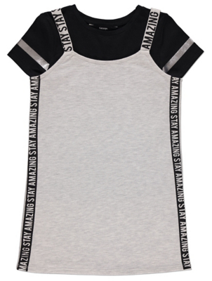 asda grey pinafore