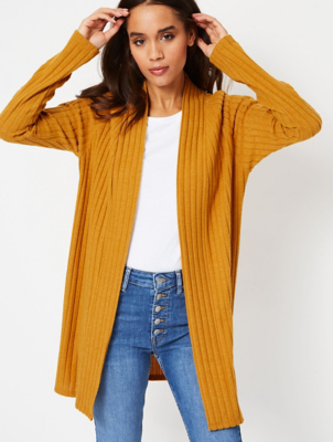 longline mustard cardigan