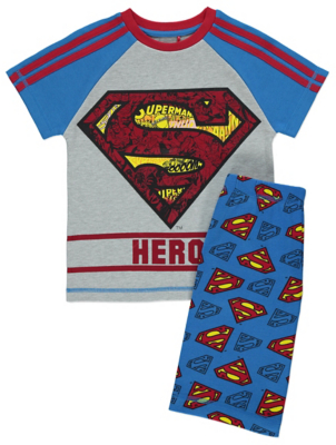 dc comics superman short sleeve pyjamas - fortnite pajamas asda