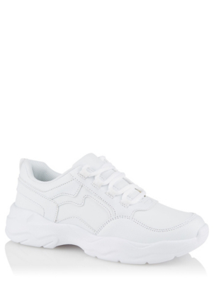 girls chunky white trainers