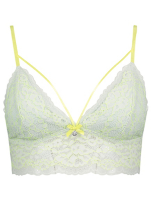 lime green lace bralette
