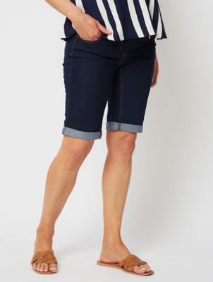 over the knee denim shorts