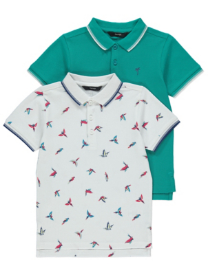 Tops T Shirts Boys 4 14 Years Kids George At Asda - parrot print polo shirts 2 pack