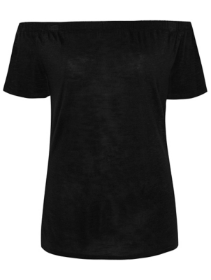 black bardot short sleeve top