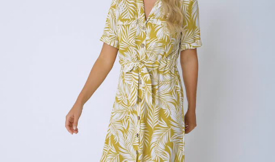 palm tree shirt dress