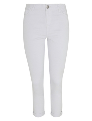white cropped jeans asda