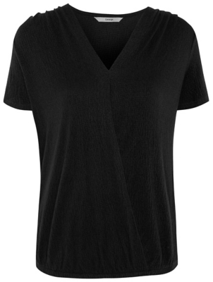 black bubble hem top