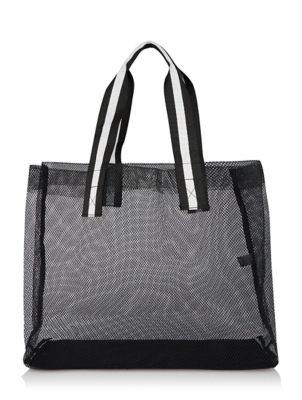 black mesh beach bag