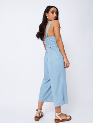 culotte denim jumpsuit