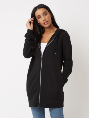 longline zipper hoodie