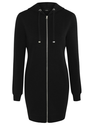 longline zip up hoodie womens