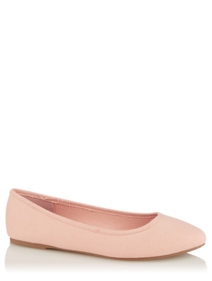 Peach Canvas Ballet Shoes Women George