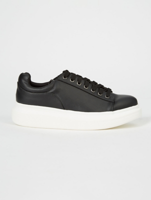 black leather chunky trainers