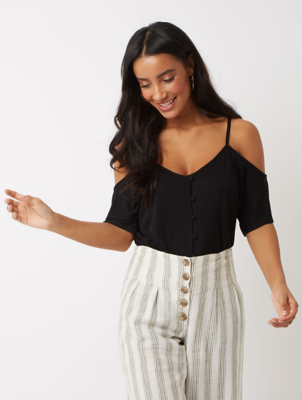 asda black cold shoulder top