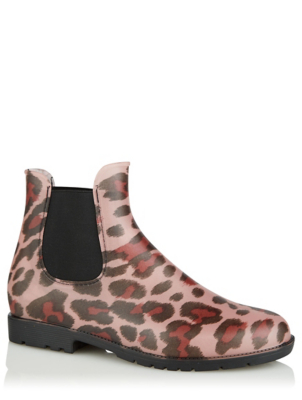 leopard print wellington boots