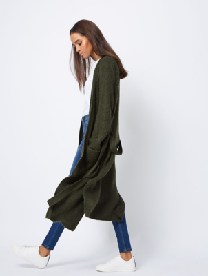 longline khaki cardigan