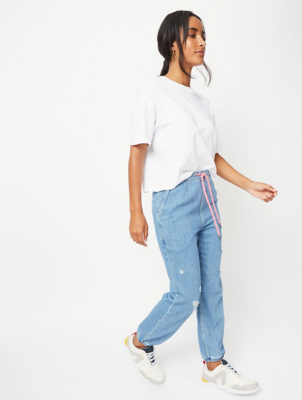 denim jogging bottoms