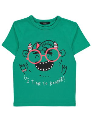 T Shirts Tops Kids George At Asda - green monster print t shirt
