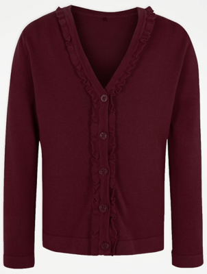 asda burgundy school cardigan