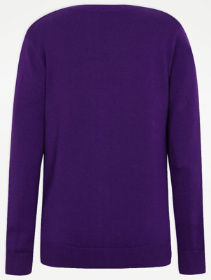 asda purple school cardigan