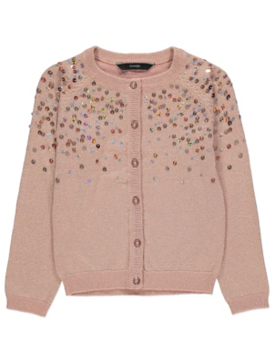 pink sequin cardigan