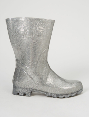 silver wellington boots
