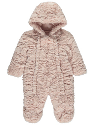 Pink Faux Fur Snowsuit | Baby | George 