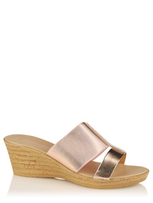 rose gold wide fit sandals