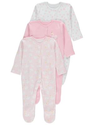 asda baby girl sleepsuits