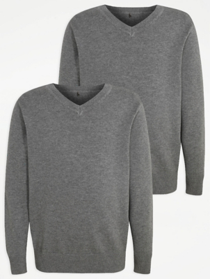 grey v neck sweatshirt