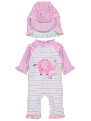 baby uv swimsuit and hat