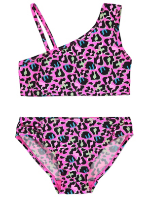 pink leopard bathing suit