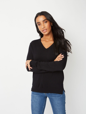 ladies black fine knit jumper