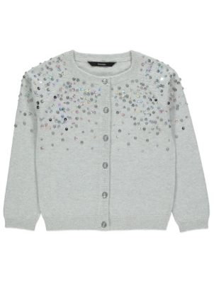 grey sequin cardigan
