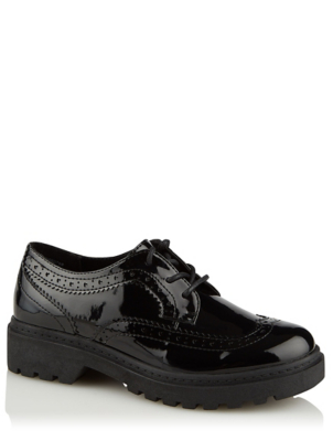 patent lace up school shoes