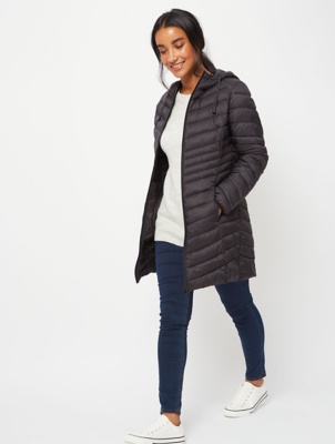 lightweight padded longline hooded coat