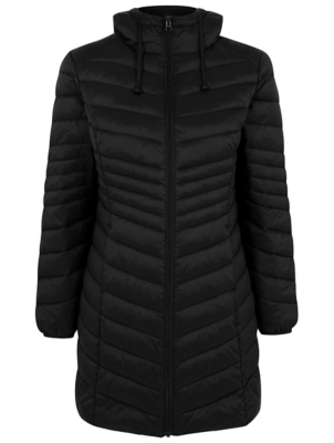 lightweight padded longline hooded coat