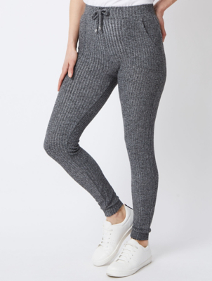 grey rib knit joggers