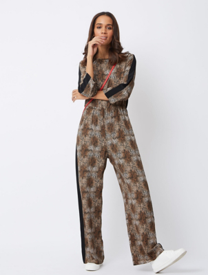 snakeskin print jumpsuit