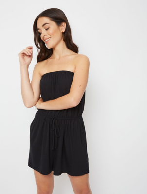 bandeau playsuit black