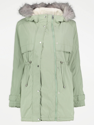 asda green parka coat